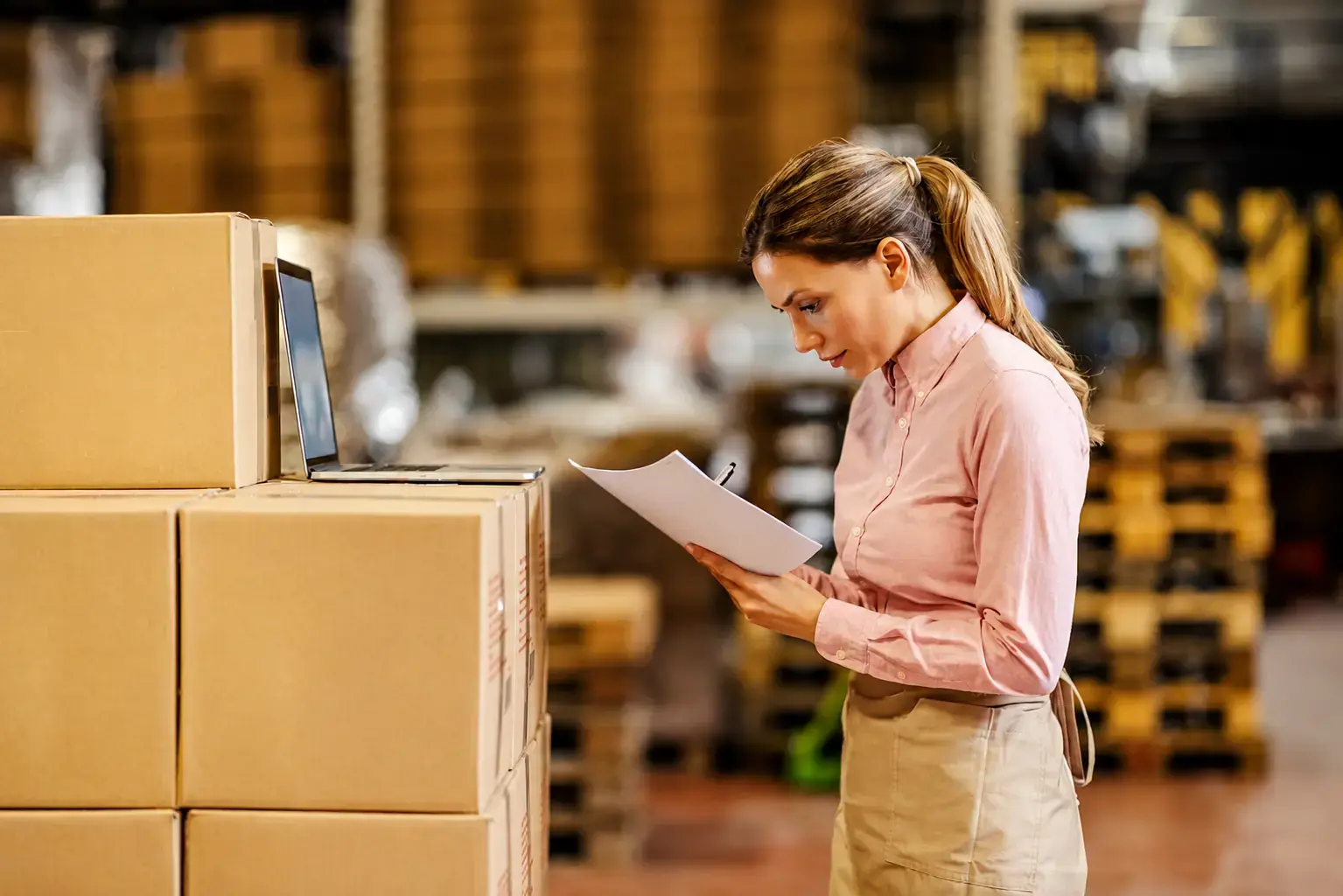 warehouse manager checking data
